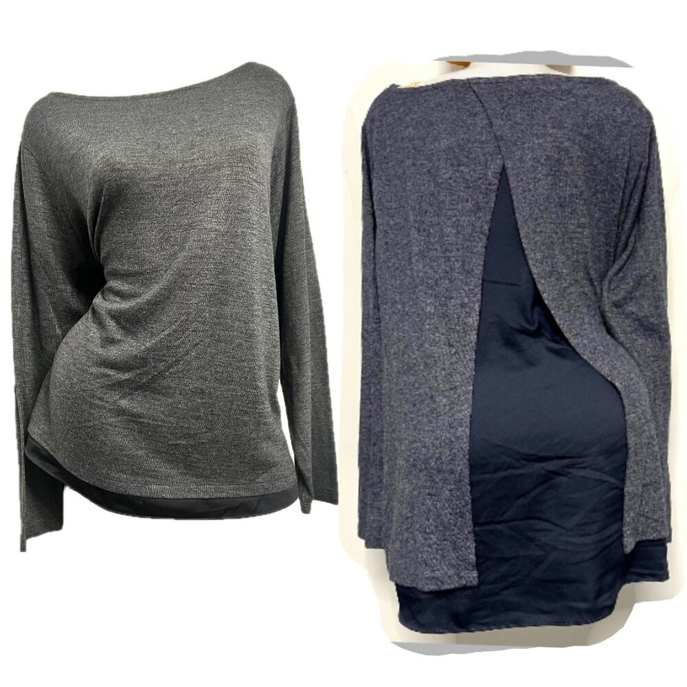 Lands End Women’s Dark blue Open Back  Top Plus Size 3X
